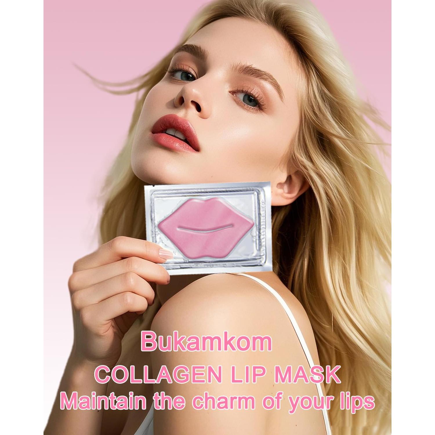 Mascarilla Labial de Colágeno Bukamkom 20 Piezas Hidratante