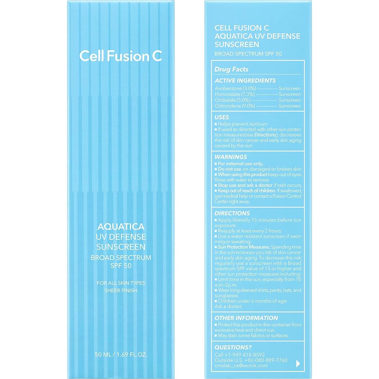 Protector Solar Facial Cell Fusion C Aquatica SPF 50 50ml