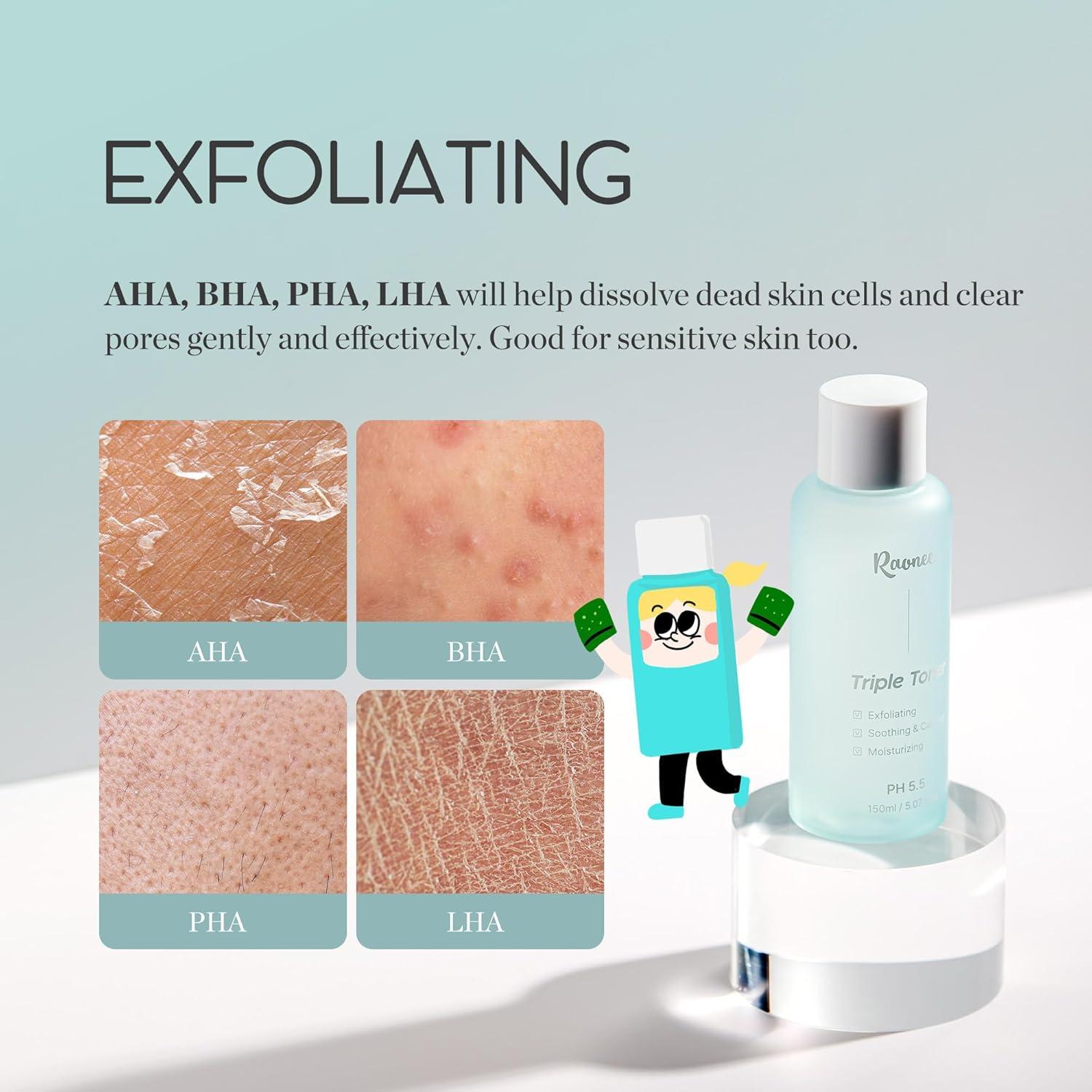 Tónico Triple RaoNEE 150 ml - Exfoliante, Calmante e Hidratante