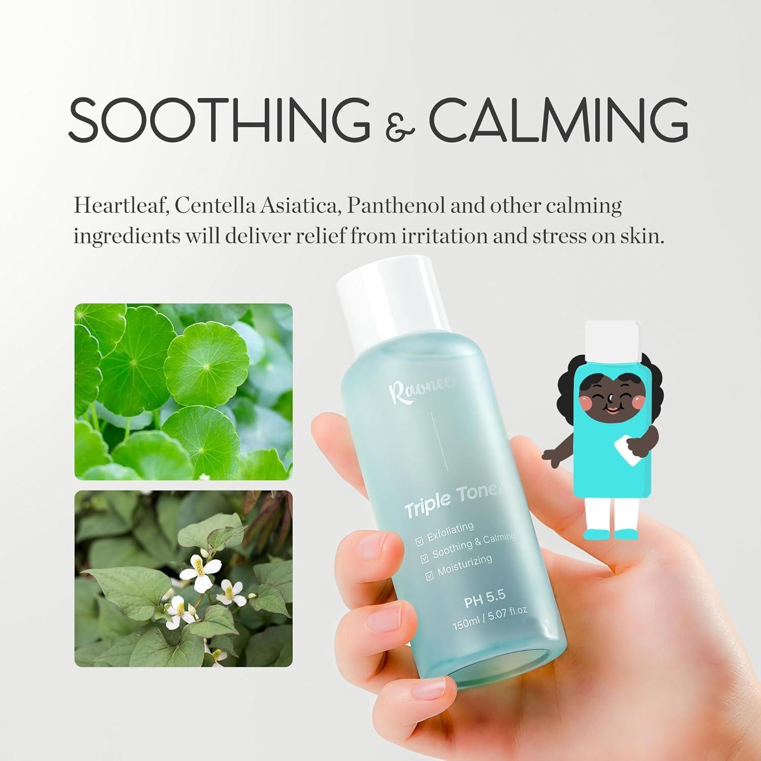 Tónico Triple RaoNEE 150 ml - Exfoliante, Calmante e Hidratante