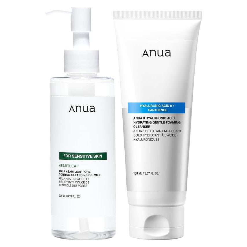 Dúo Limpiador Facial Suave Coreano: Aceite y Espuma Hidratante