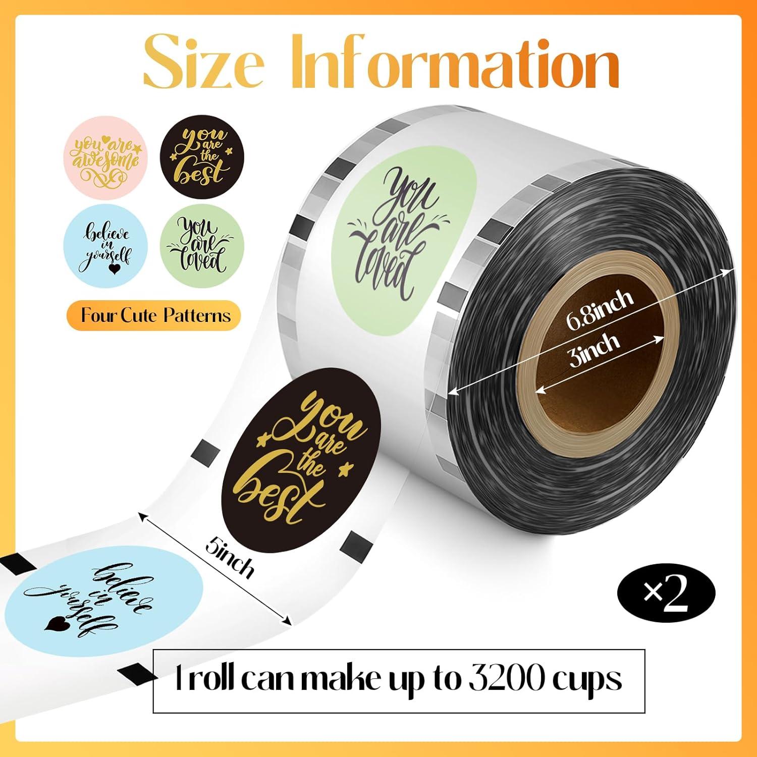 2 Rollos Película Selladora Tazas Henoyso 90-105 mm