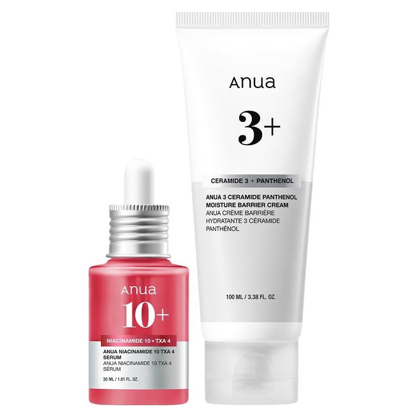 Set Hidratante Facial Anua: Suero Niacinamida + Crema Ceramida