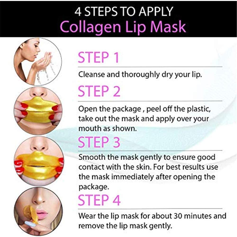 Mascarilla Labial de Oro 24K Veronni - 30 Piezas Hidratantes