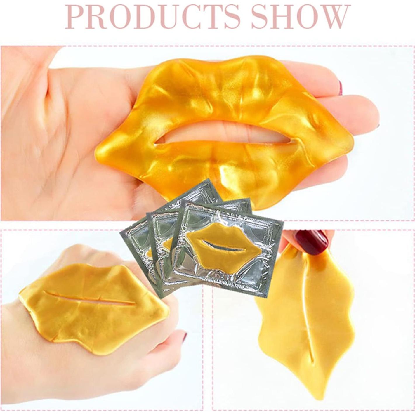 Mascarilla Labial de Oro 24K Veronni - 30 Piezas Hidratantes