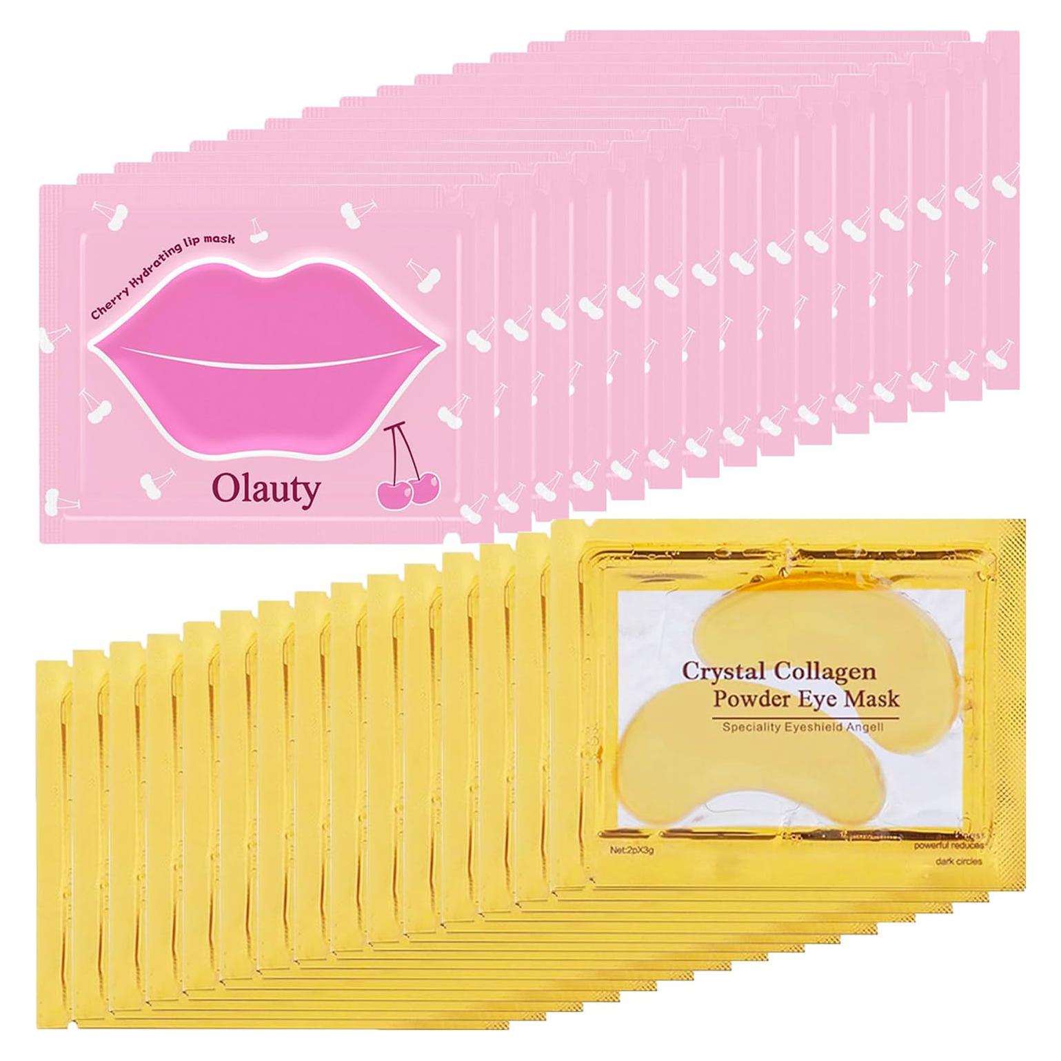 30 Mascarillas Hidratantes Labios y Ojos Yishifa - Gel de Colágeno