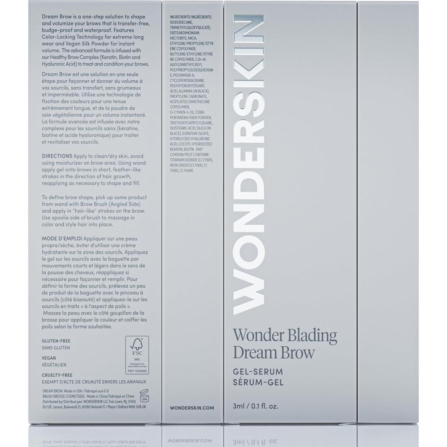 Gel para Cejas Wonderskin Dream Brow Castaño Oscuro 38g