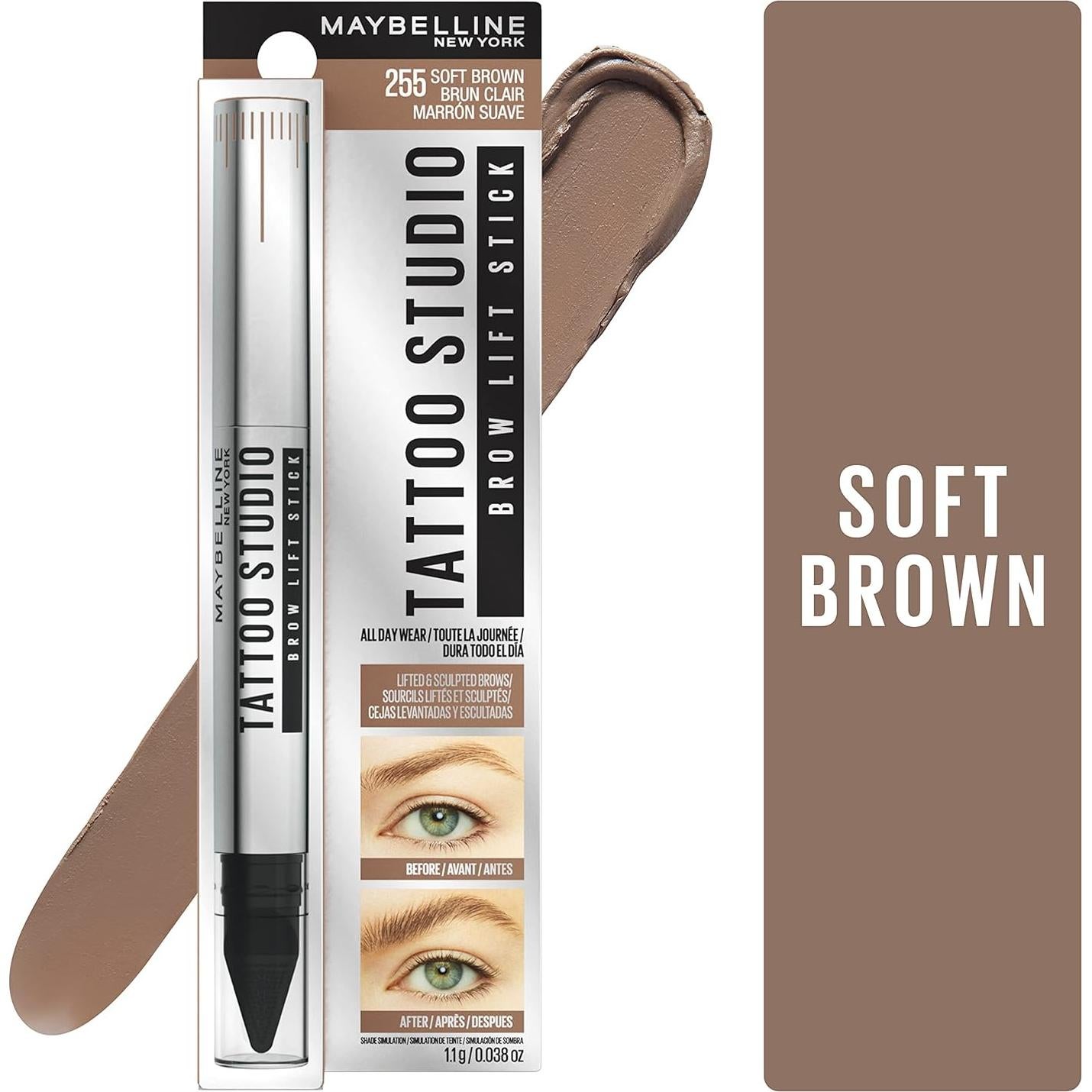 Stick de Elevación de Cejas Maybelline TattooStudio Marrón Suave