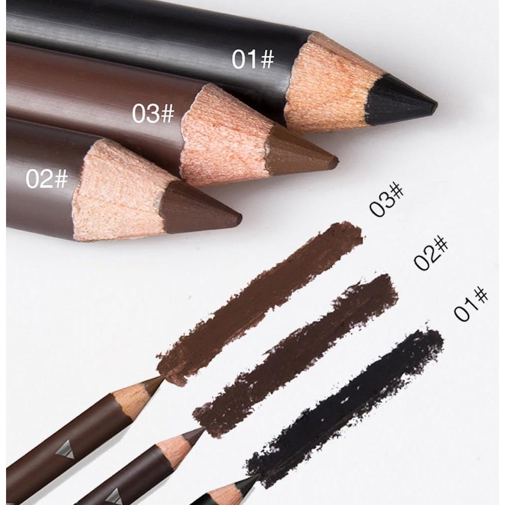 Set de 6 Lápices de Cejas FeiCuiYun Marrón Oscuro Resistente al Agua