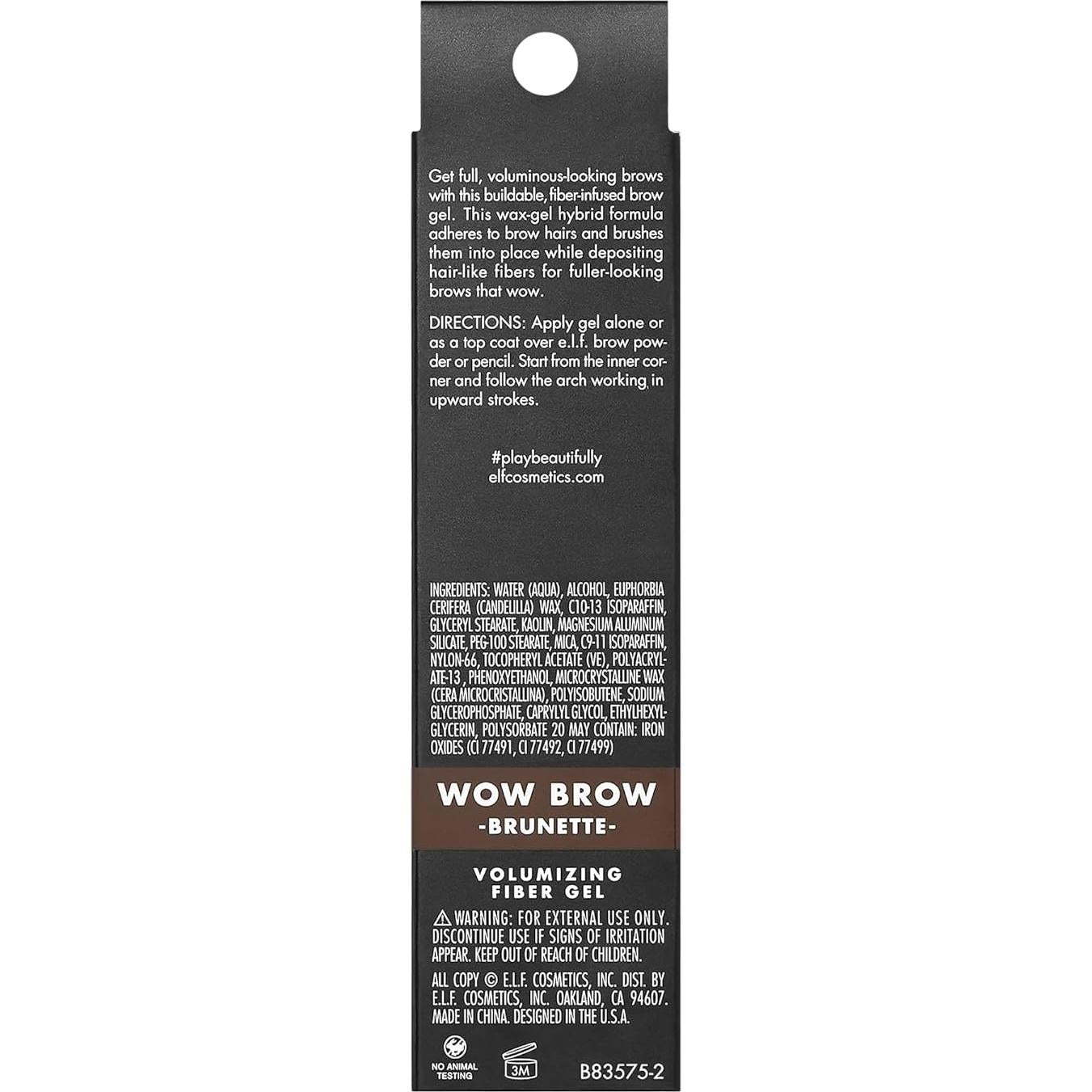 Gel Wow Brow e.l.f. 3.4g Voluminizador de Cejas Castaño