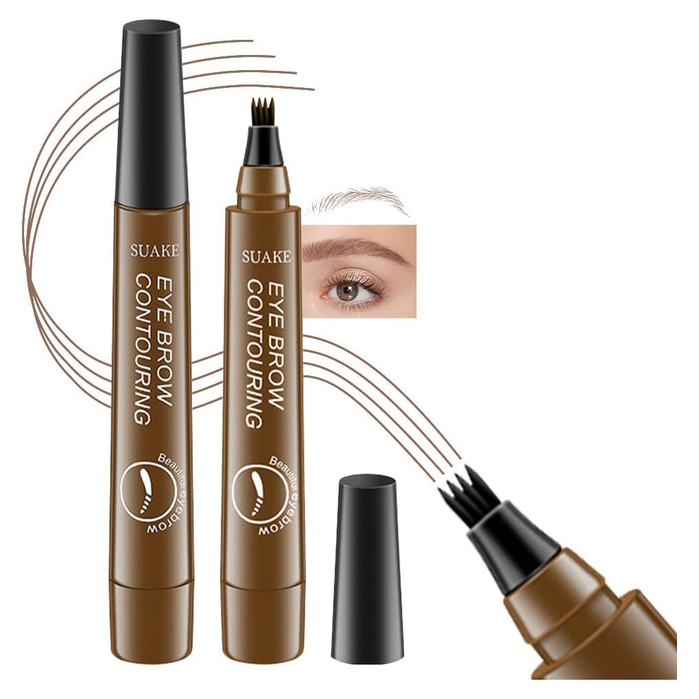 Lápiz de Cejas Kaely 2 Piezas Marrón Claro 4 Puntas Impermeable