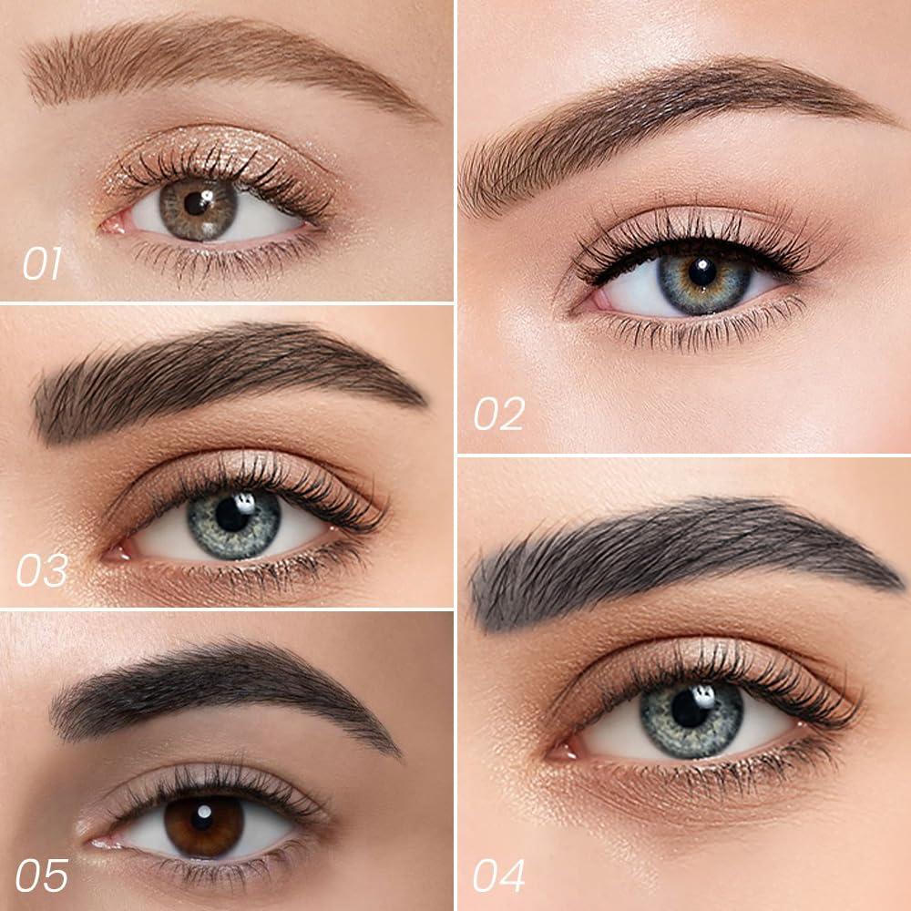 Lápiz de Cejas Kaely 2 Piezas Marrón Claro 4 Puntas Impermeable