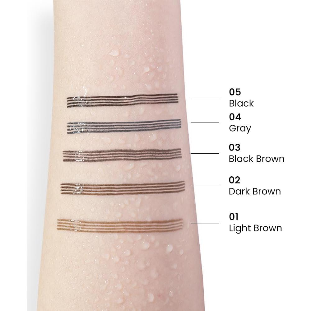 Lápiz de Cejas Kaely 2 Piezas Marrón Claro 4 Puntas Impermeable