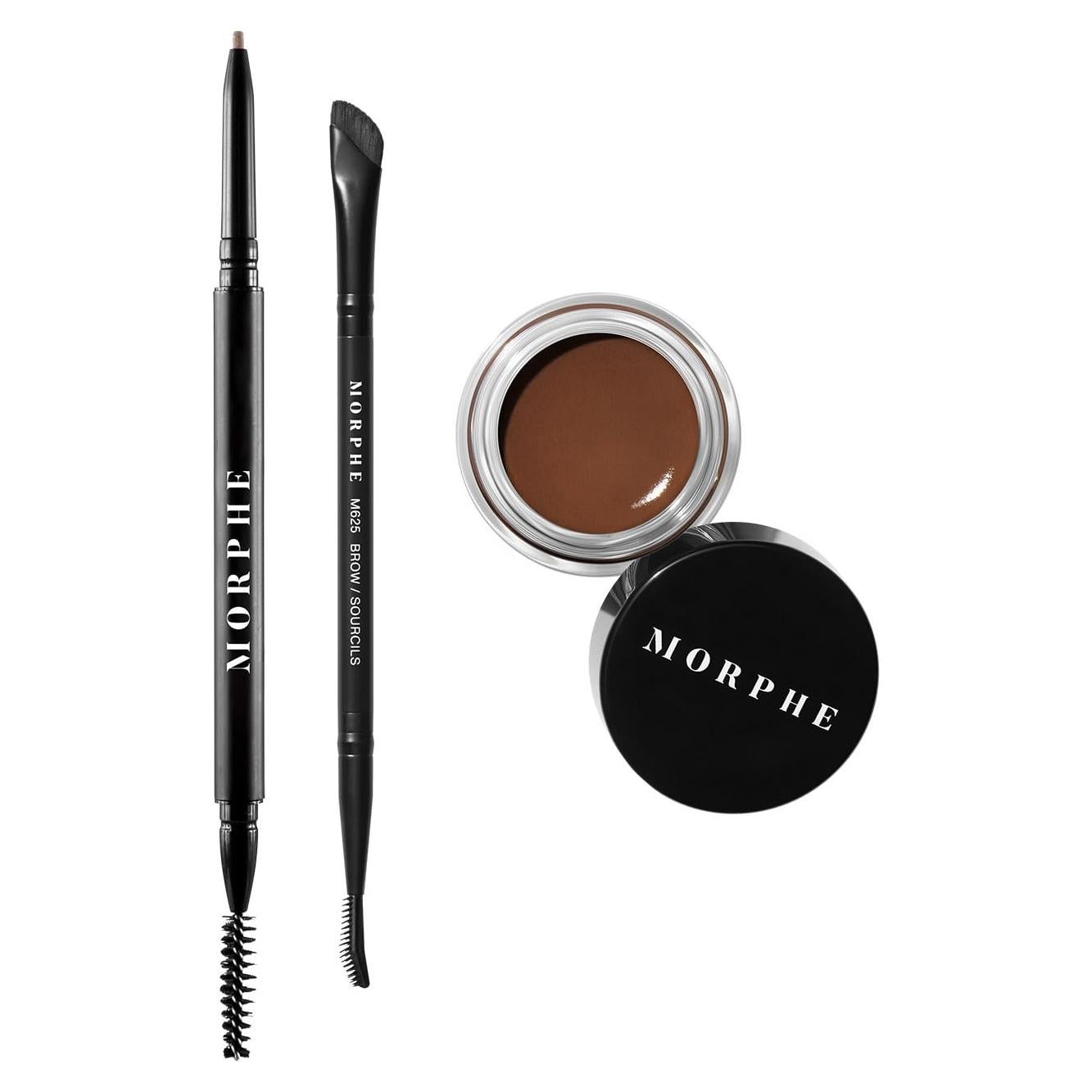 Kit de Cejas Morphe High Archiever - Lápiz, Cera y Brocha Latte