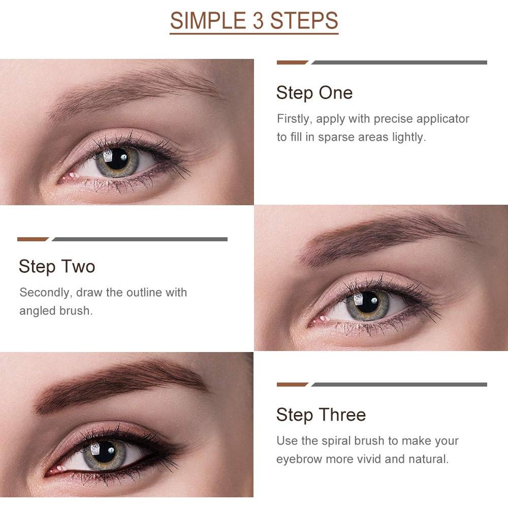 Gel de Cejas Impermeable YOLETO Marrón Oscuro 25g con Cepillo