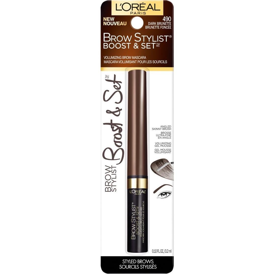 Máscara para Cejas L'Oréal Paris Brow Stylist Castaño Oscuro 2.95ml