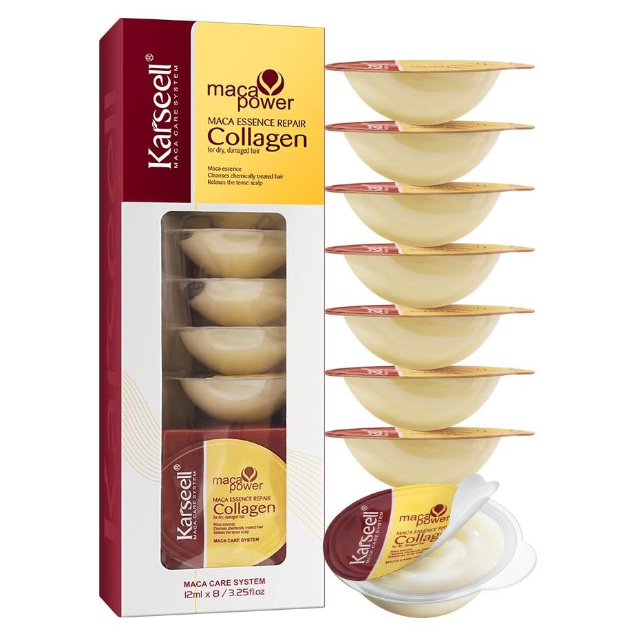 Mascarilla de Colágeno Karseell 8 Pack 96.8ml para Cabello Seco