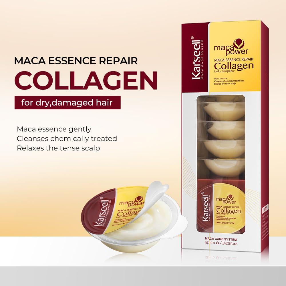 Mascarilla de Colágeno Karseell 8 Pack 96.8ml para Cabello Seco
