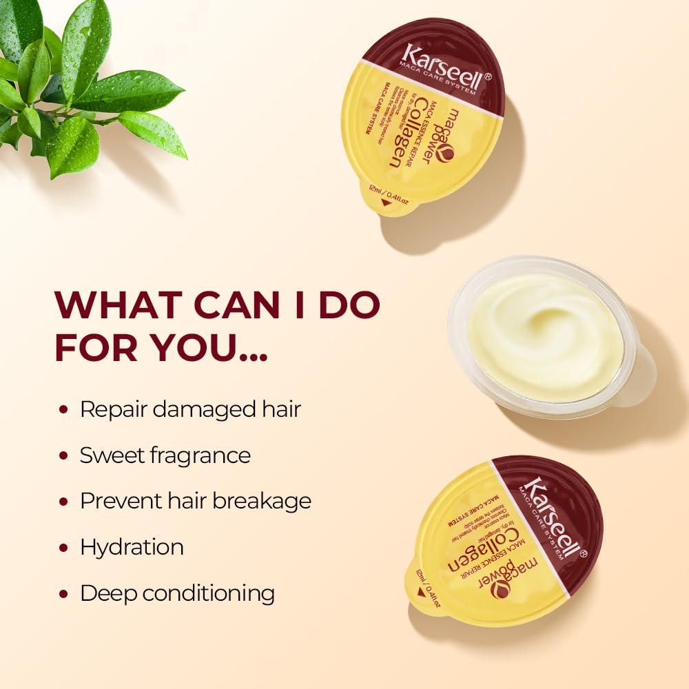 Mascarilla de Colágeno Karseell 8 Pack 96.8ml para Cabello Seco
