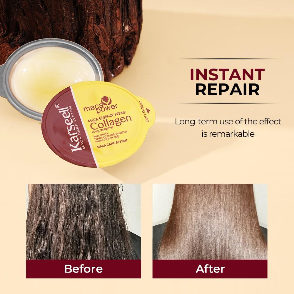 Mascarilla de Colágeno Karseell 8 Pack 96.8ml para Cabello Seco