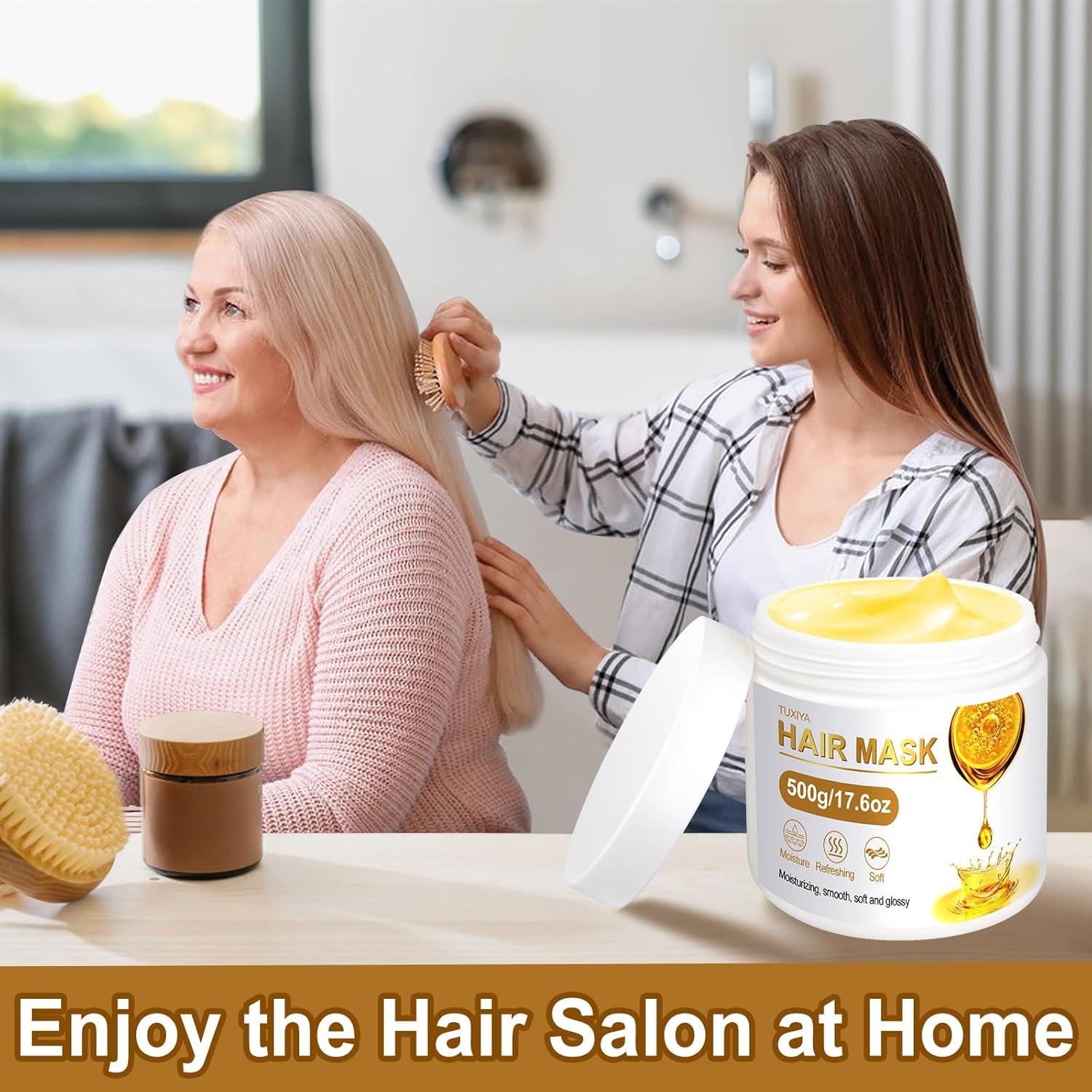 Mascarilla capilar TUXIYA 500g colágeno y queratina 3 min