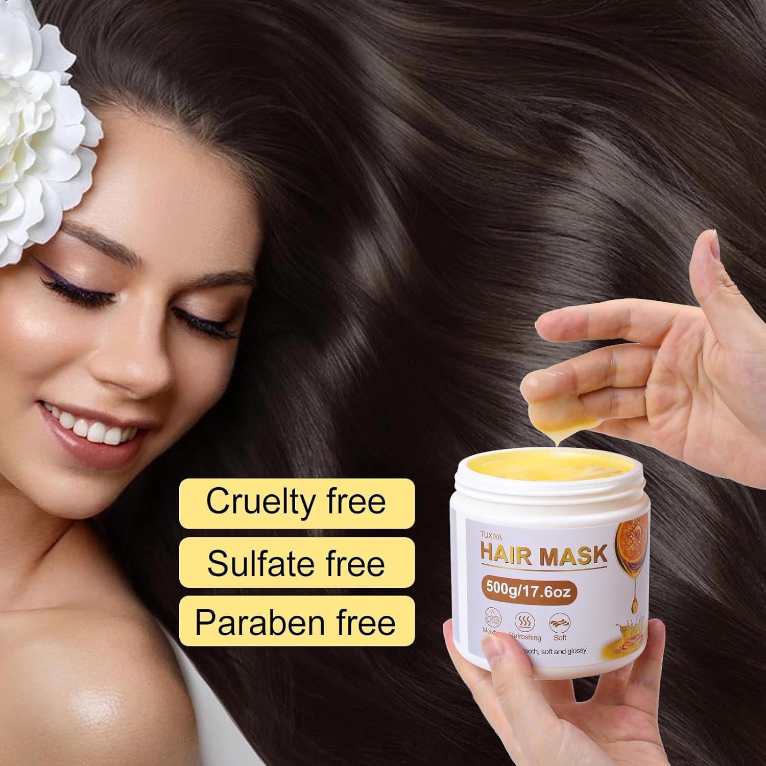 Mascarilla capilar TUXIYA 500g colágeno y queratina 3 min