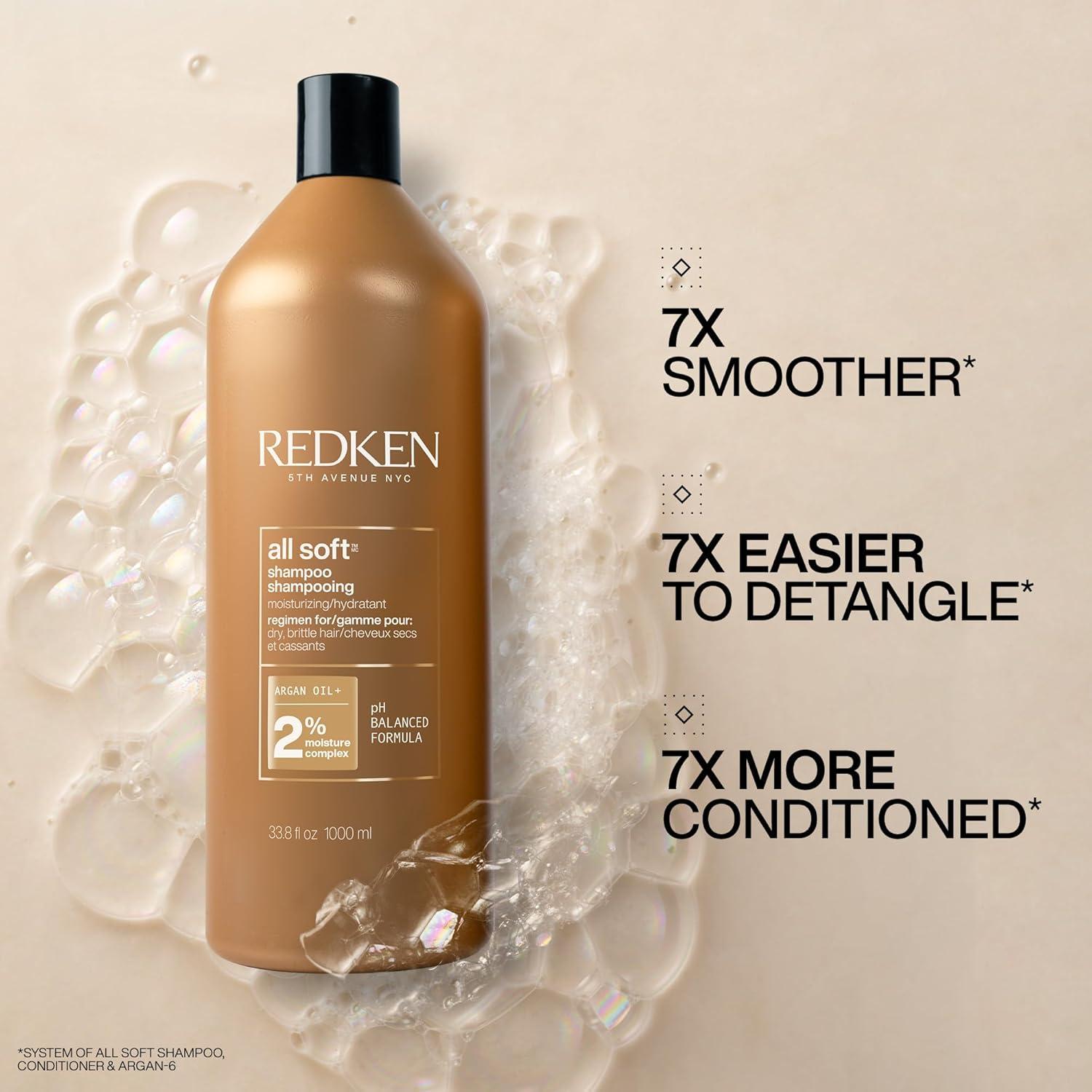 Champú Redken All Soft 1000 ml - Hidrata y Suaviza Cabello Seco