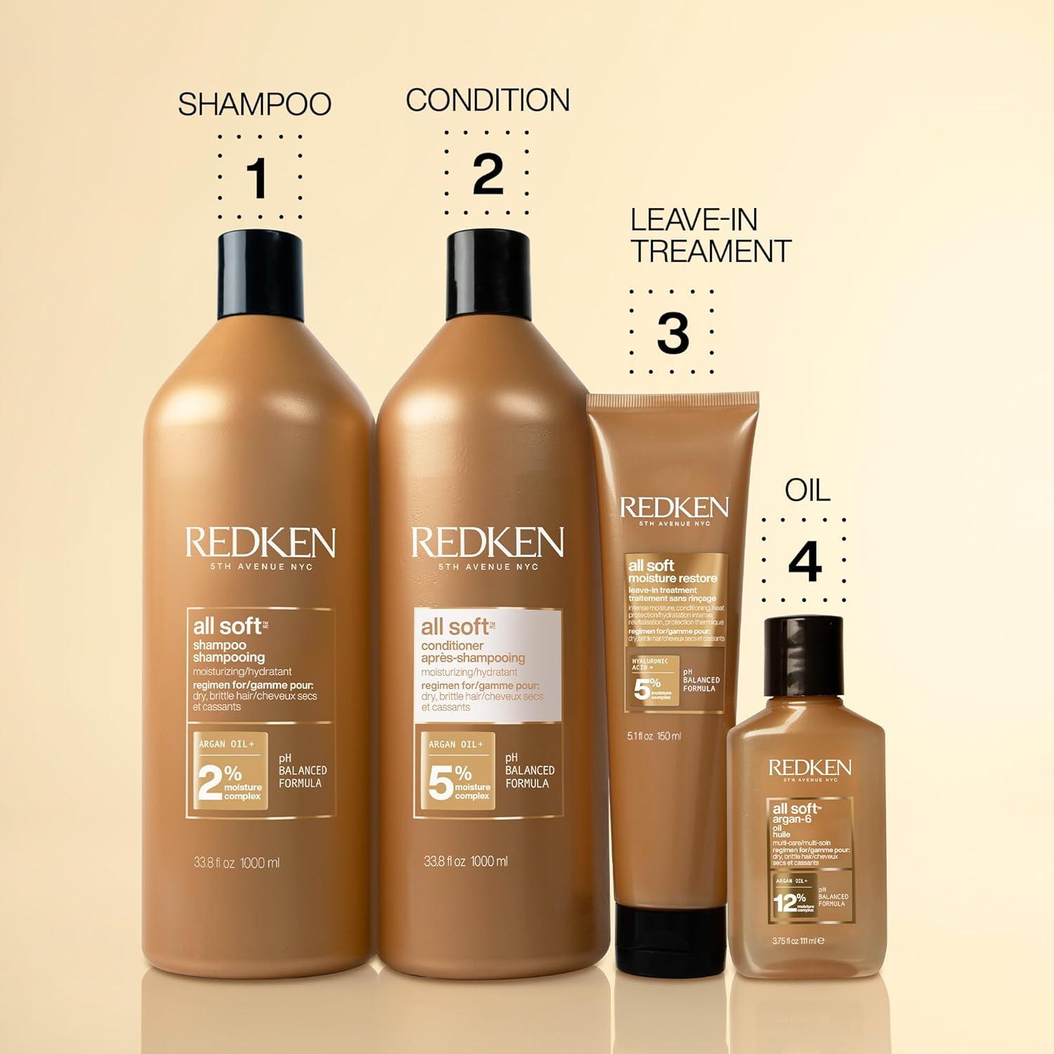 Champú Redken All Soft 1000 ml - Hidrata y Suaviza Cabello Seco