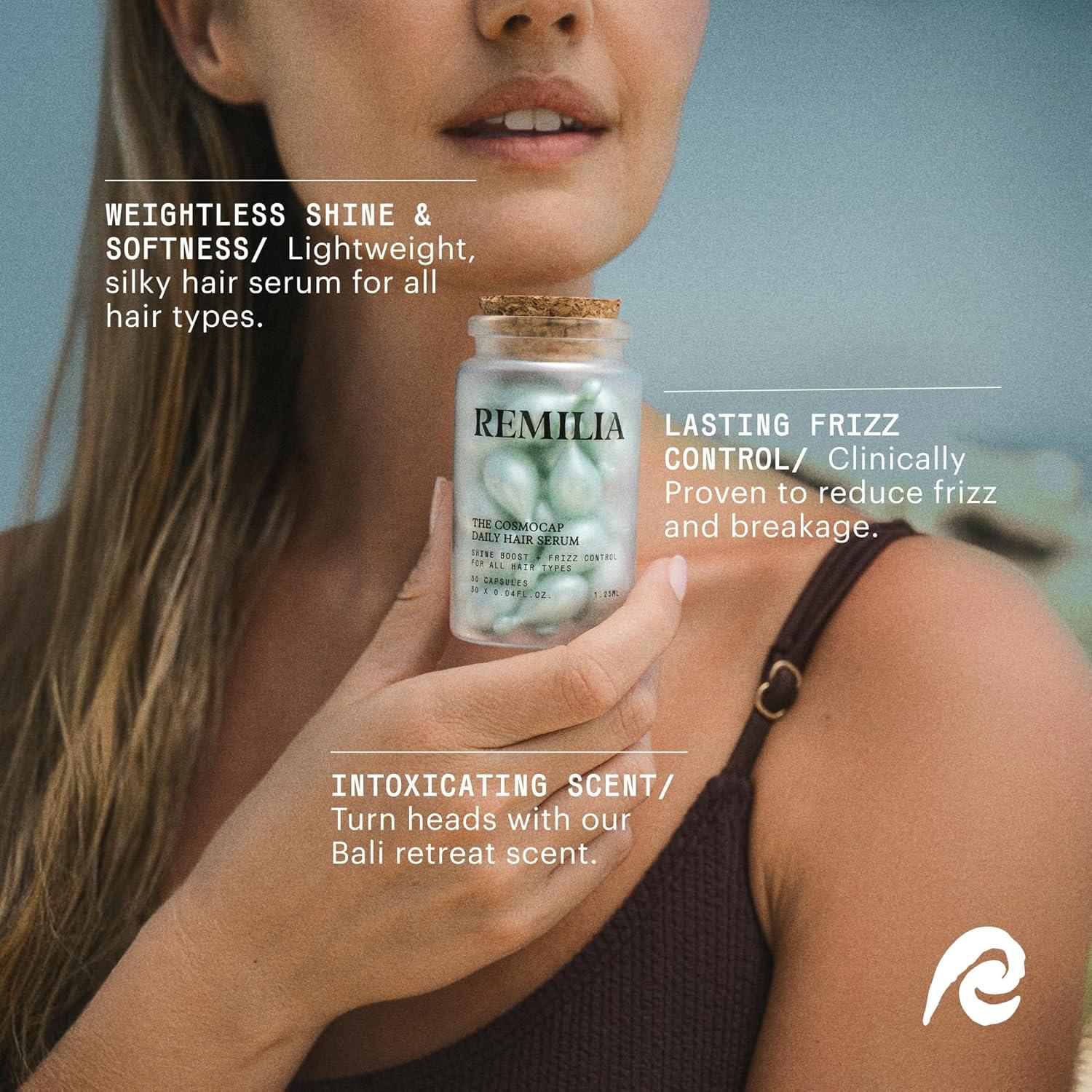 Suero para Cabello Frizado Remilia - Tratamiento Anti-Frizz 30 Cápsulas