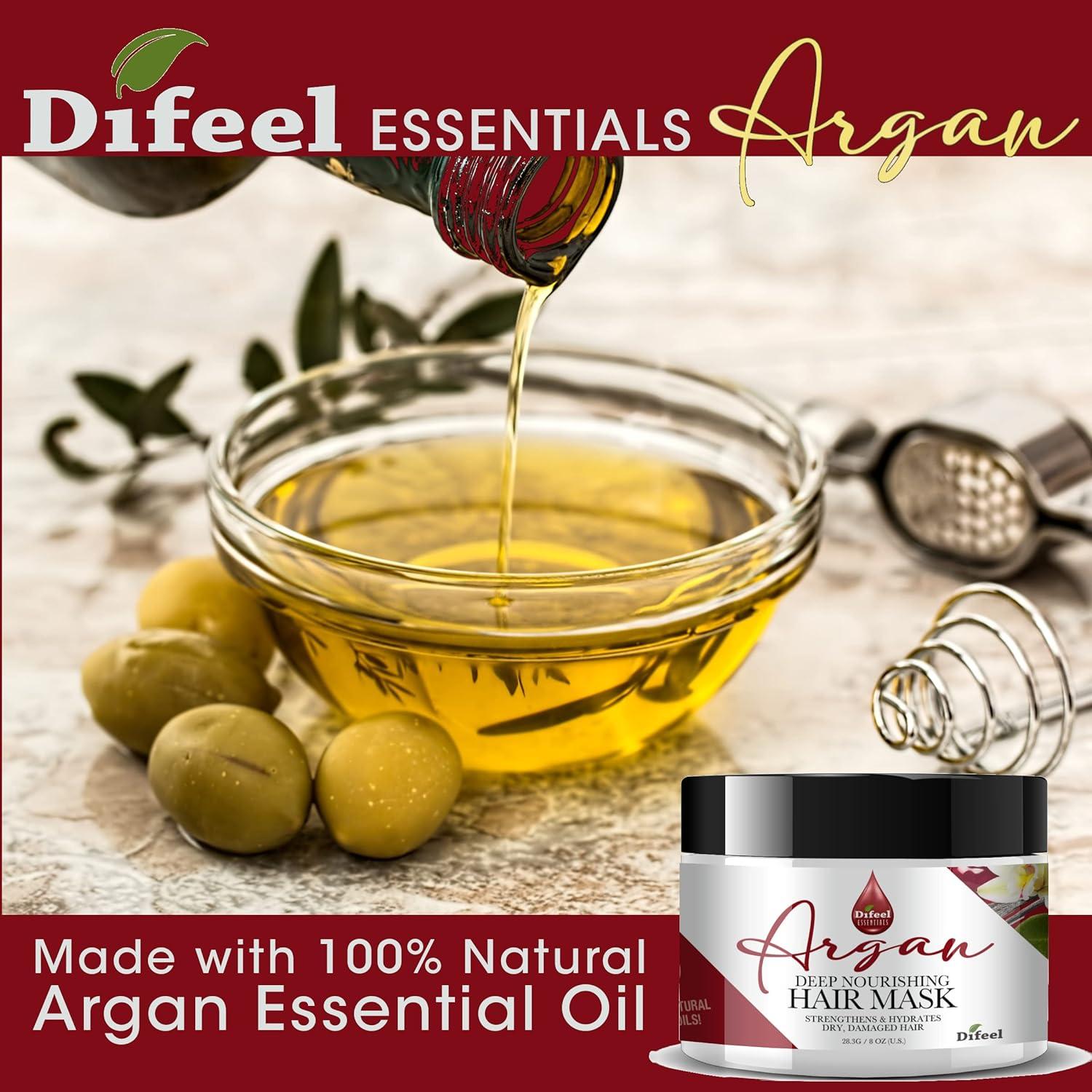 Máscara Capilar Nutritiva Difeel Essentials 227 g - Hidratante Argan