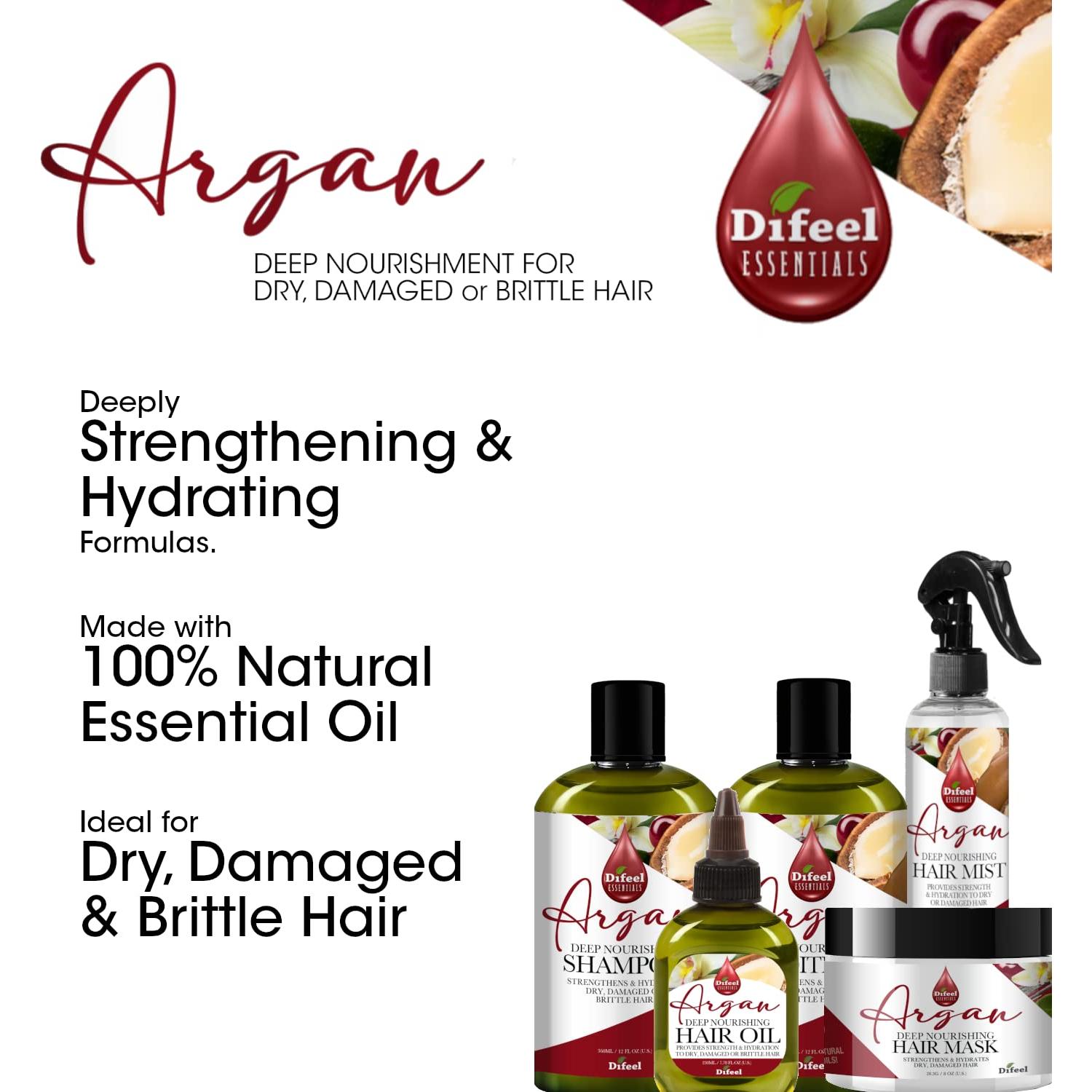 Máscara Capilar Nutritiva Difeel Essentials 227 g - Hidratante Argan