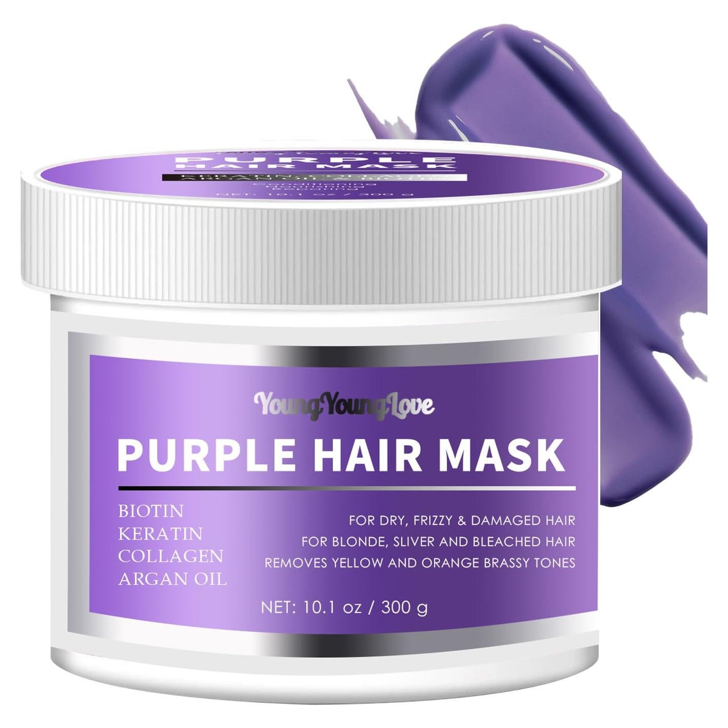 Mascarilla de Cabello Púrpura YOUNGYOUNGLOVE 286 g - Neutraliza Amarillos