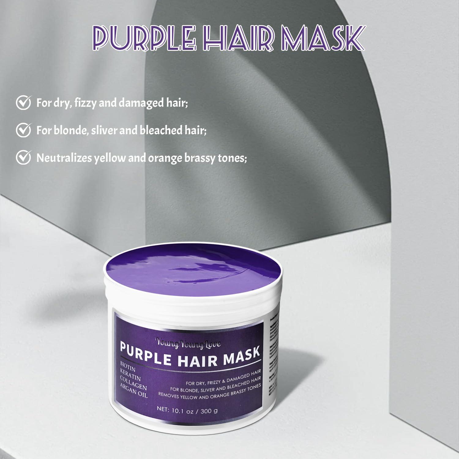 Mascarilla de Cabello Púrpura YOUNGYOUNGLOVE 286 g - Neutraliza Amarillos