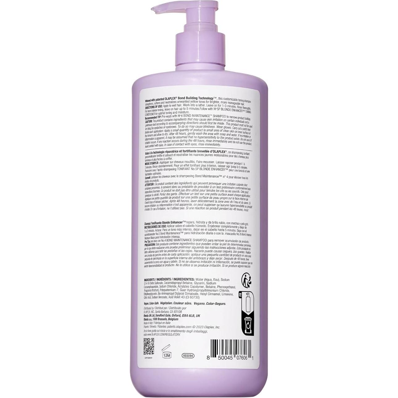 Champú Tonificante Morado Olaplex N°4P 1L - Mejora Rubios