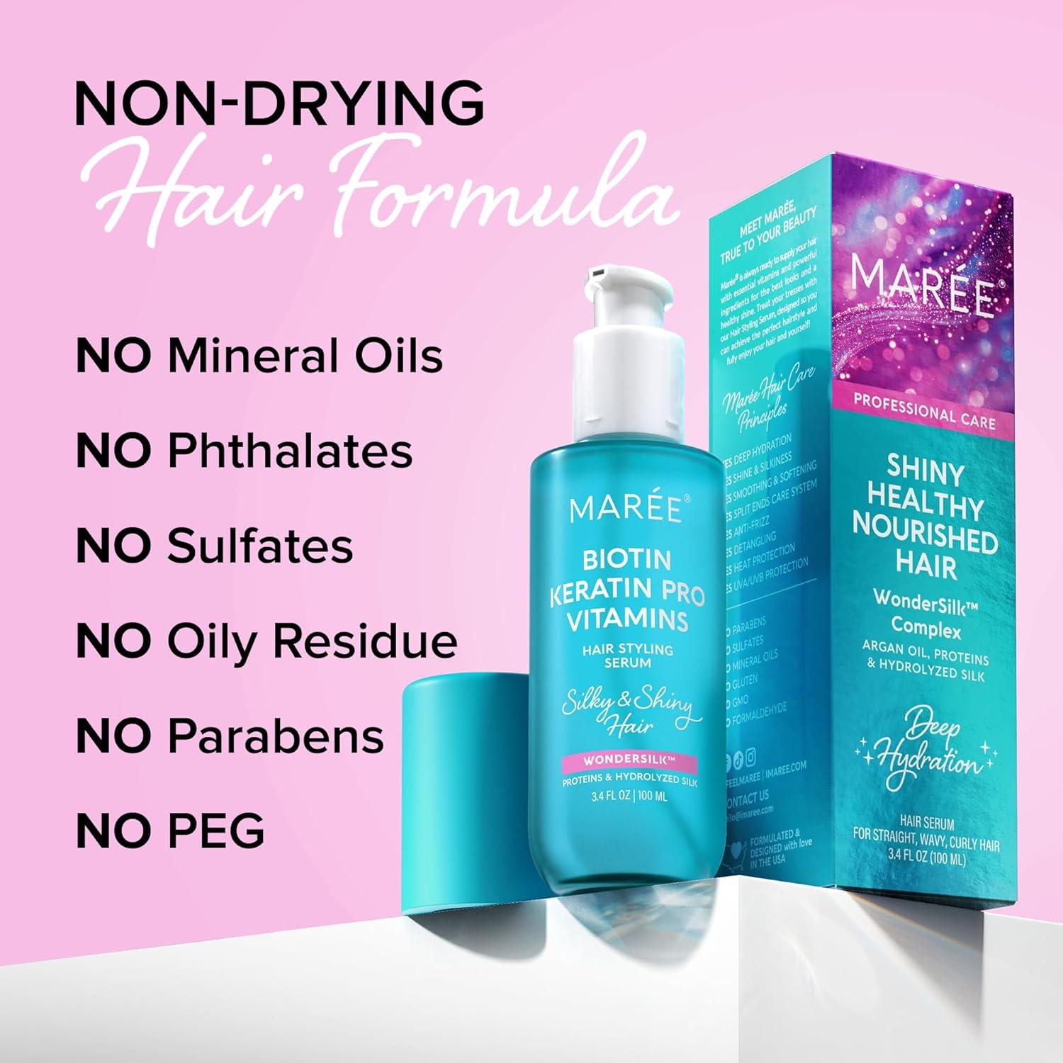 Suero para Cabello Frizz MAREE con Queratina y Biotina 210g