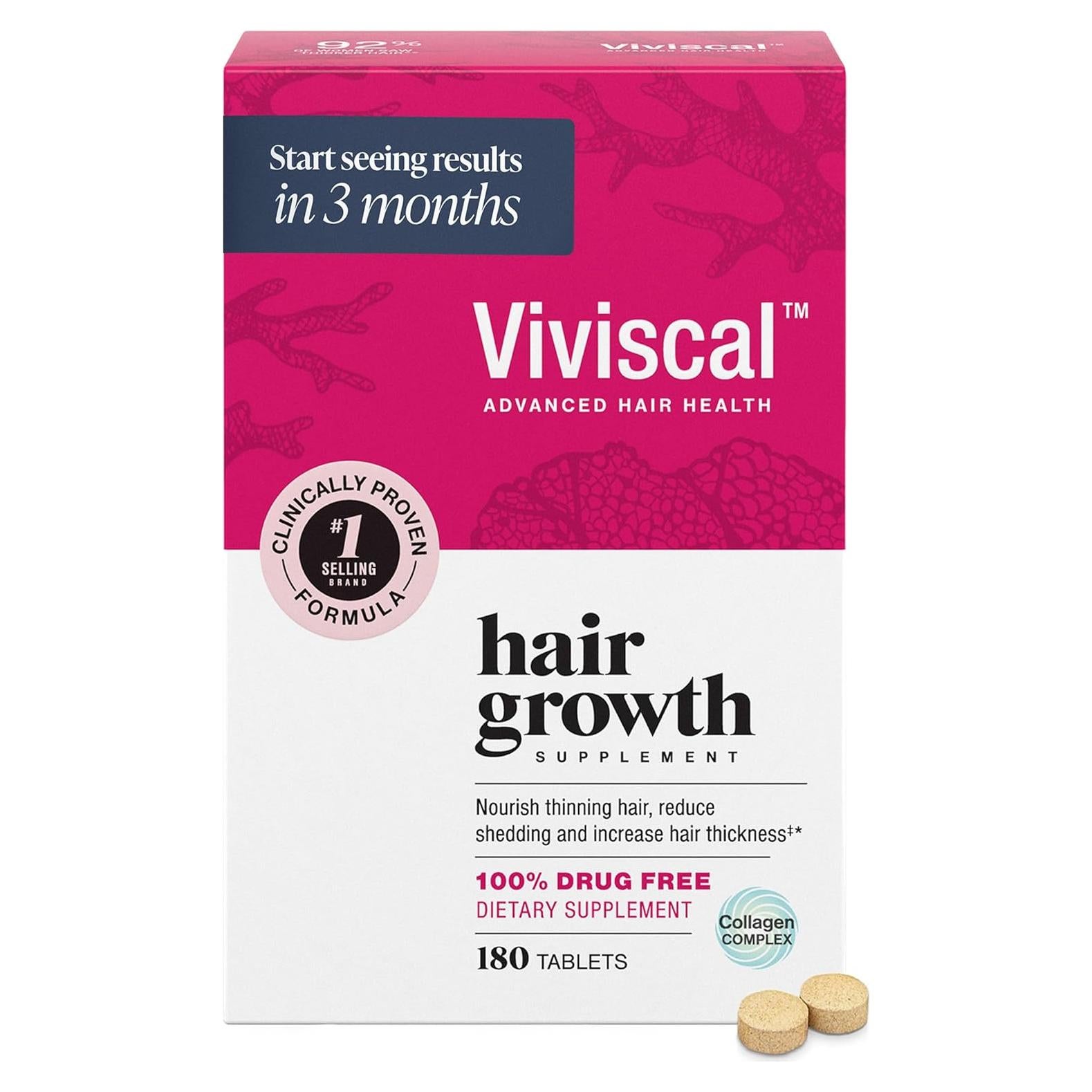 Suplemento Crecimiento Capilar Viviscal Mujeres 180 Tabletas