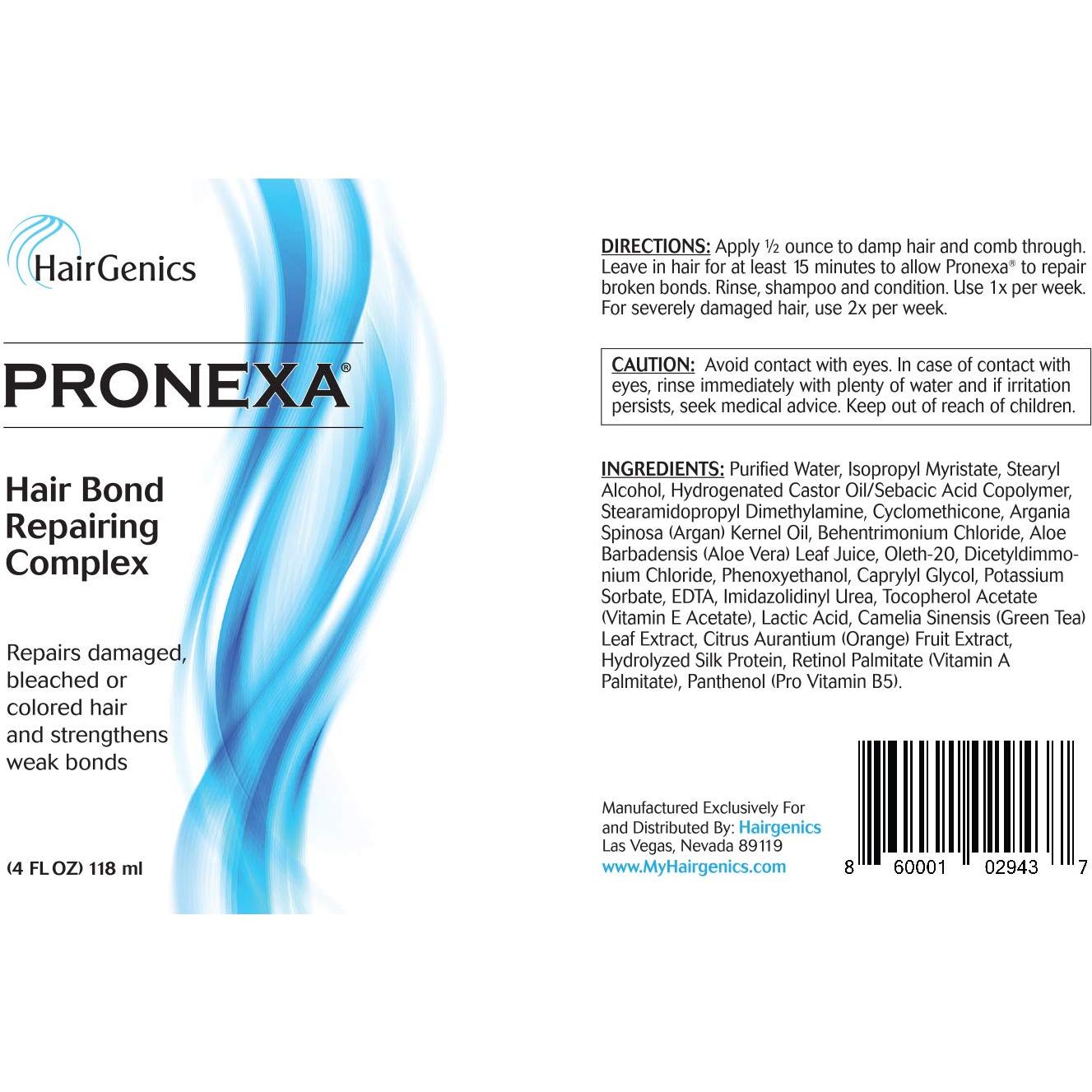 Complejo Reparador de Vínculos Hairgenics Pronexa 118 ml