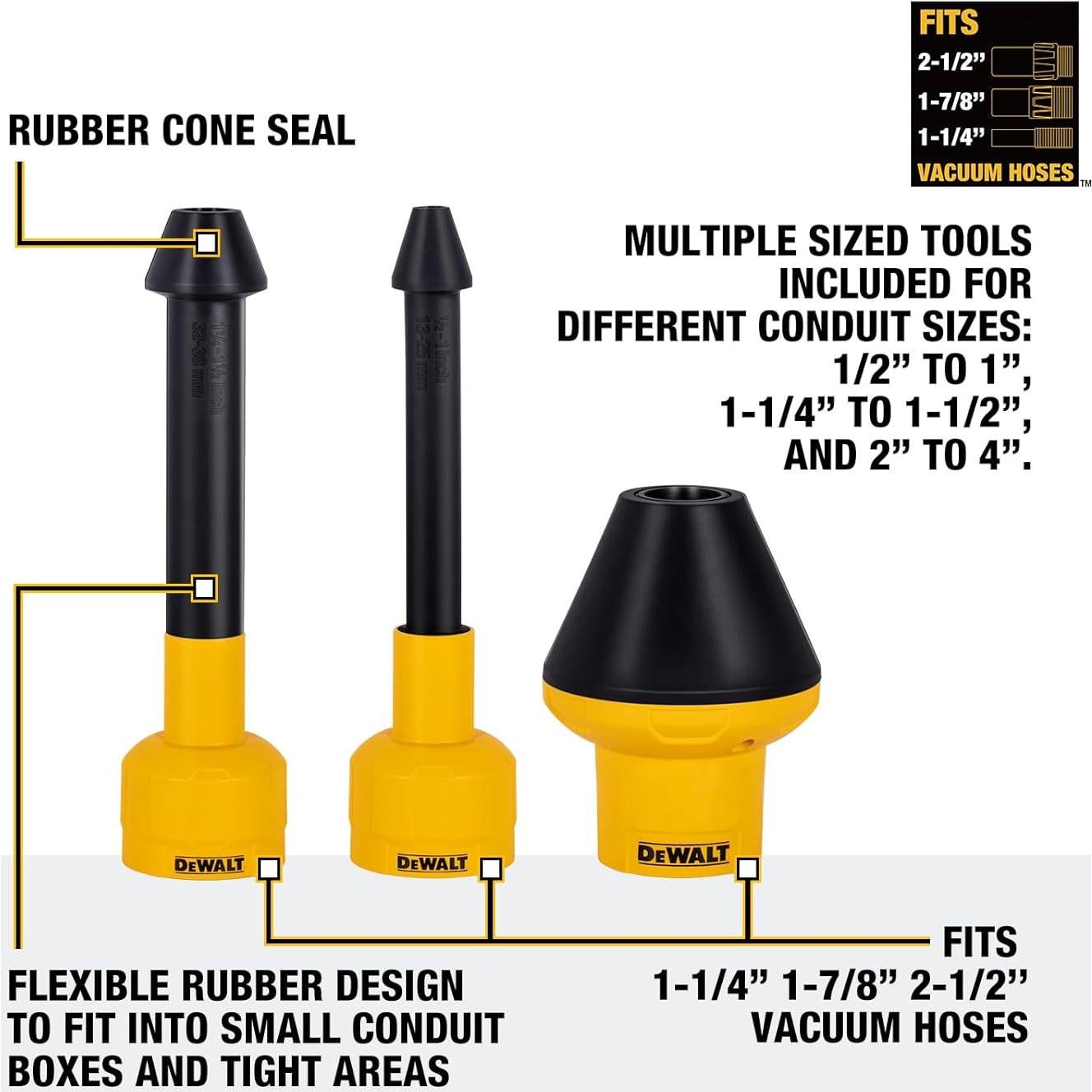 Kit de Accesorios para Aspiradora DEWALT DXVA00-0301, 3 Piezas