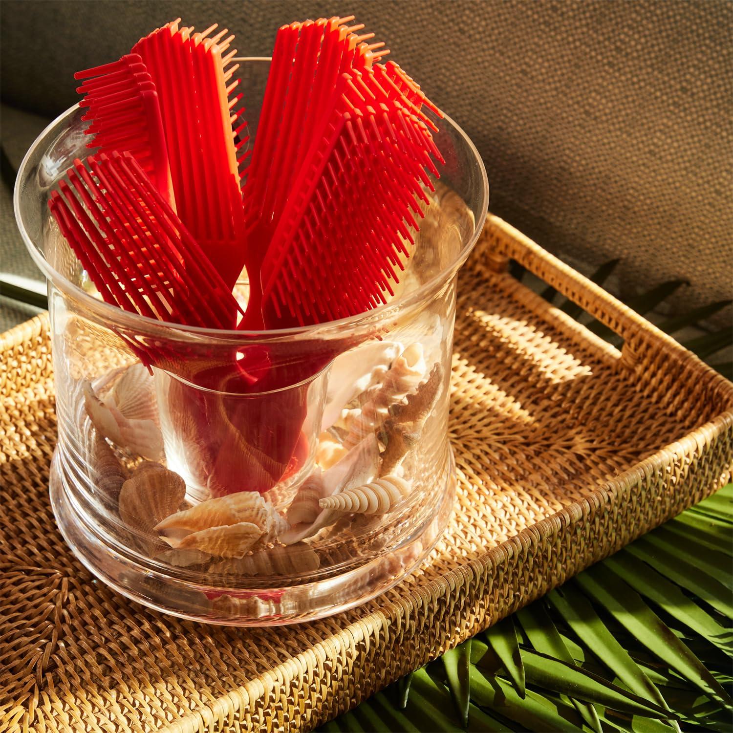 Cepillo Desenredante Rojo Felicia Leatherwood - Para Cabello Rizado y Liso