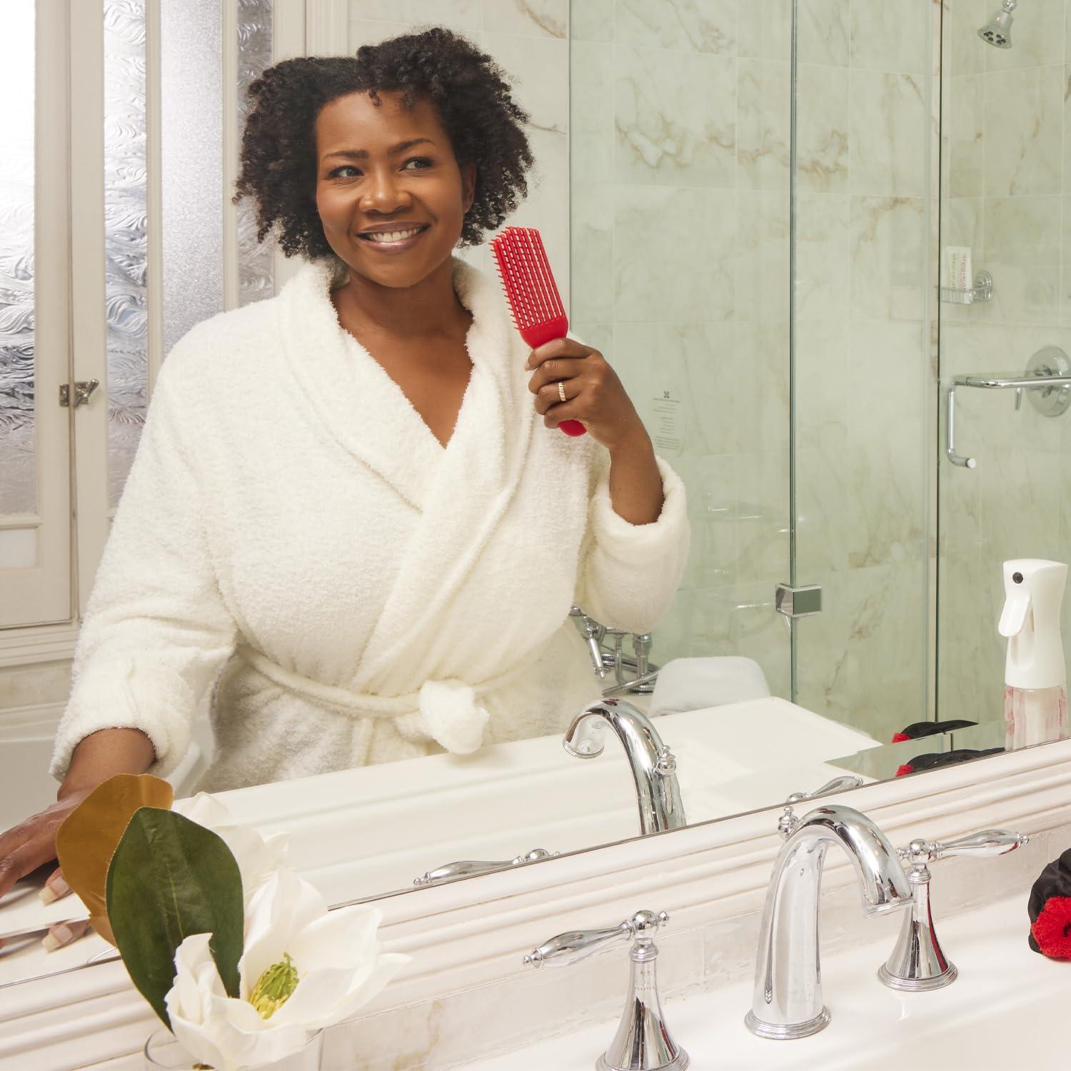 Cepillo Desenredante Rojo Felicia Leatherwood - Para Cabello Rizado y Liso