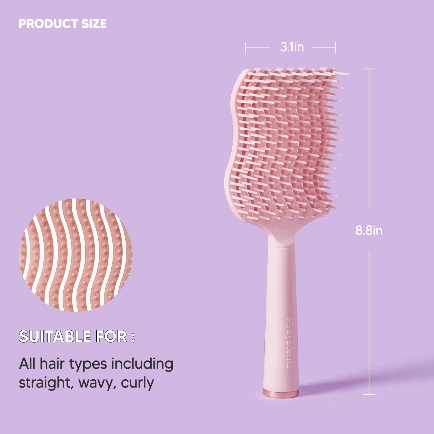 Cepillo Desenredante F3 Systems con Cerdas Suaves 27.92x8.78cm