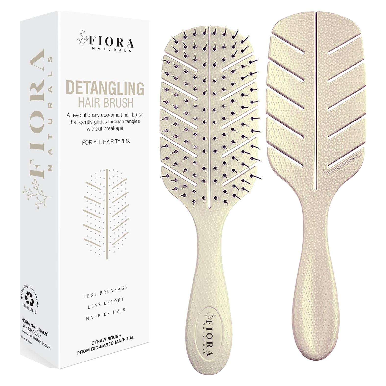 Cepillo Desenredante Ecológico Fiora Naturals - Para Cabello Seco y Húmedo