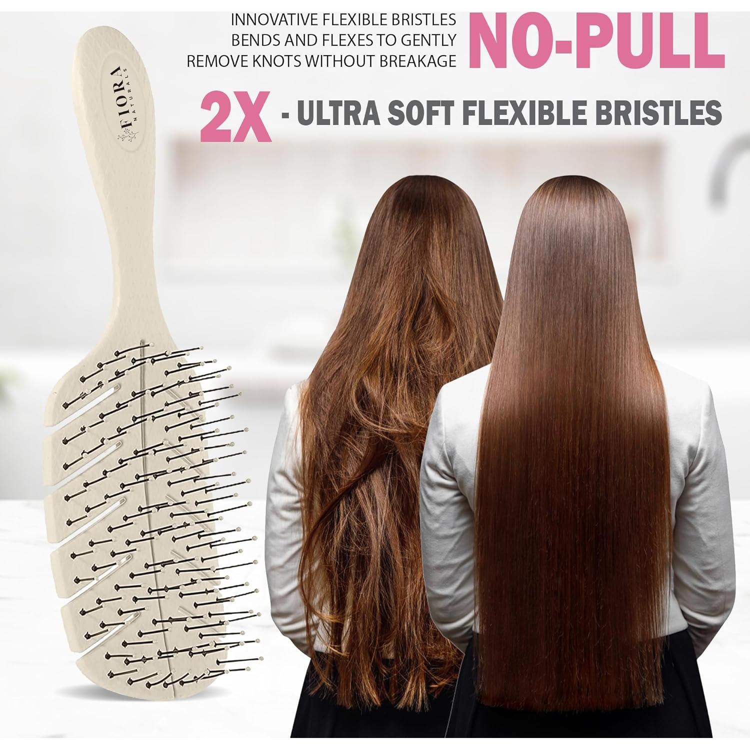 Cepillo Desenredante Ecológico Fiora Naturals - Para Cabello Seco y Húmedo