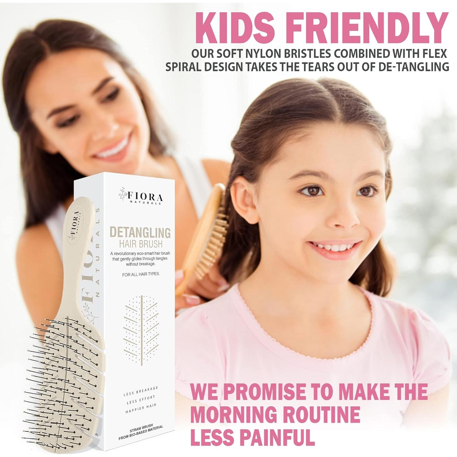 Cepillo Desenredante Ecológico Fiora Naturals - Para Cabello Seco y Húmedo