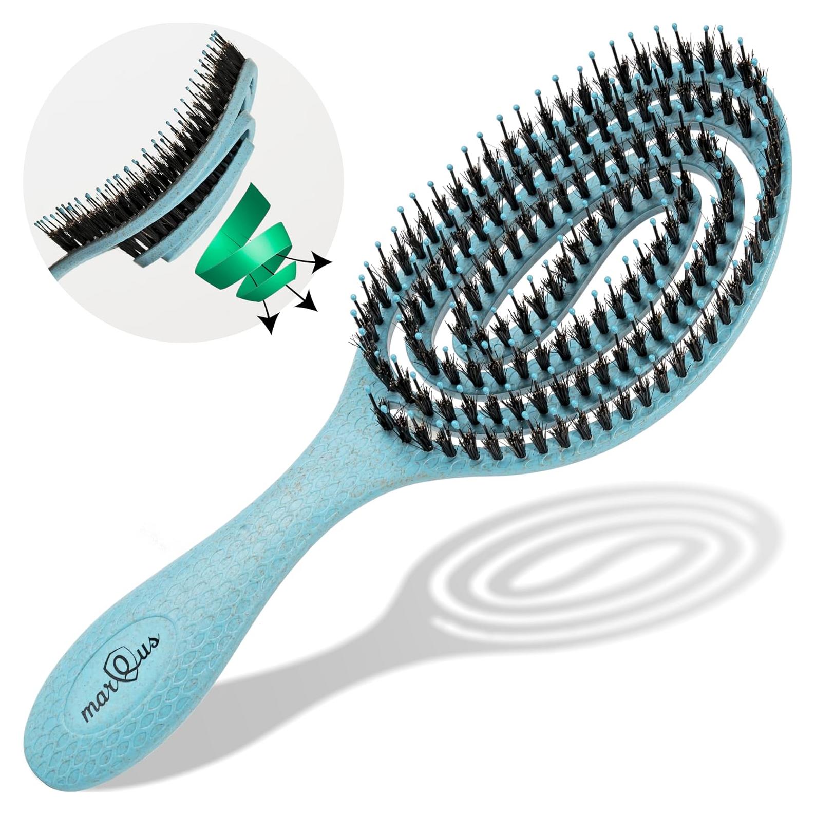 Cepillo desenredante marQus azul de jabalí para todo tipo de cabello