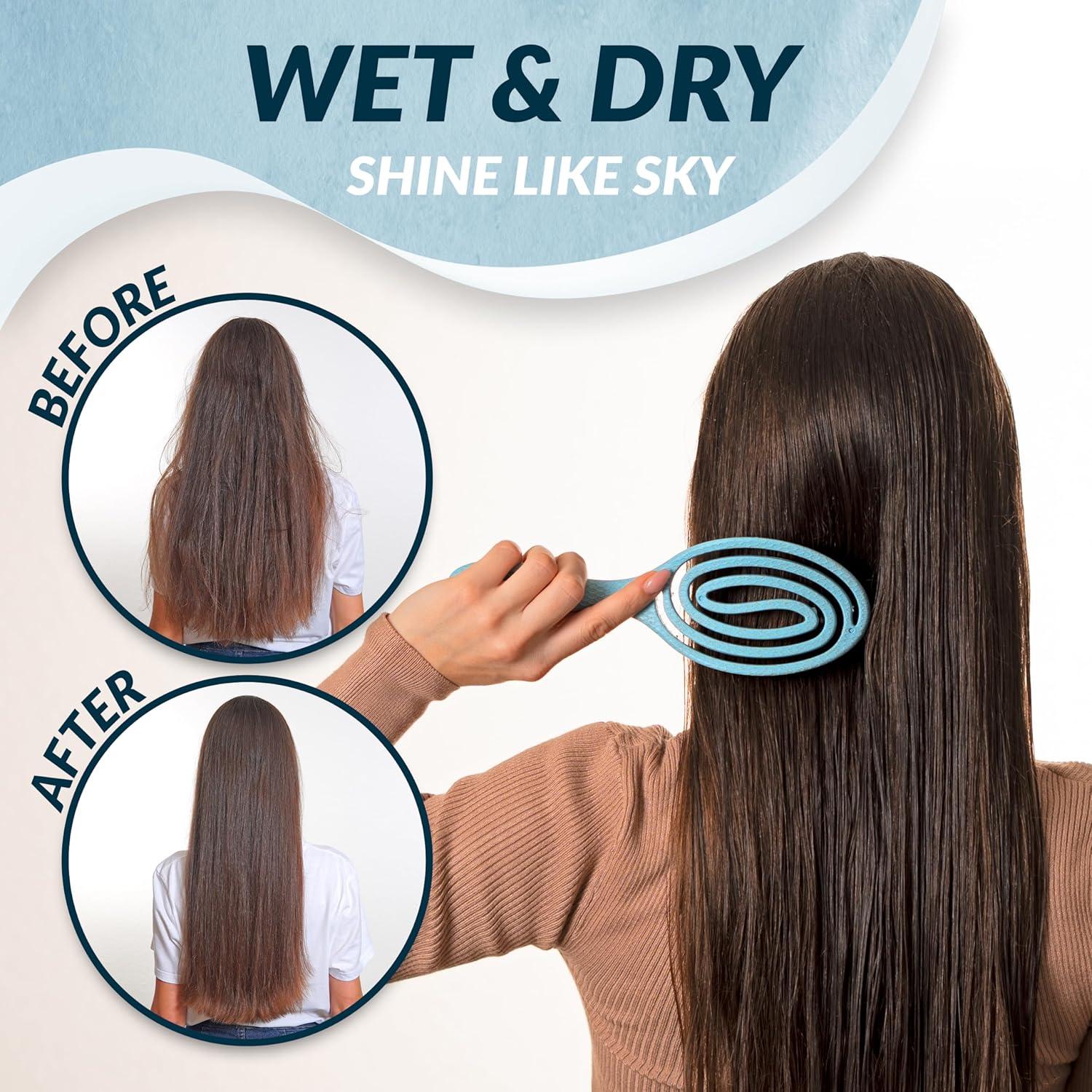 Cepillo desenredante marQus azul de jabalí para todo tipo de cabello