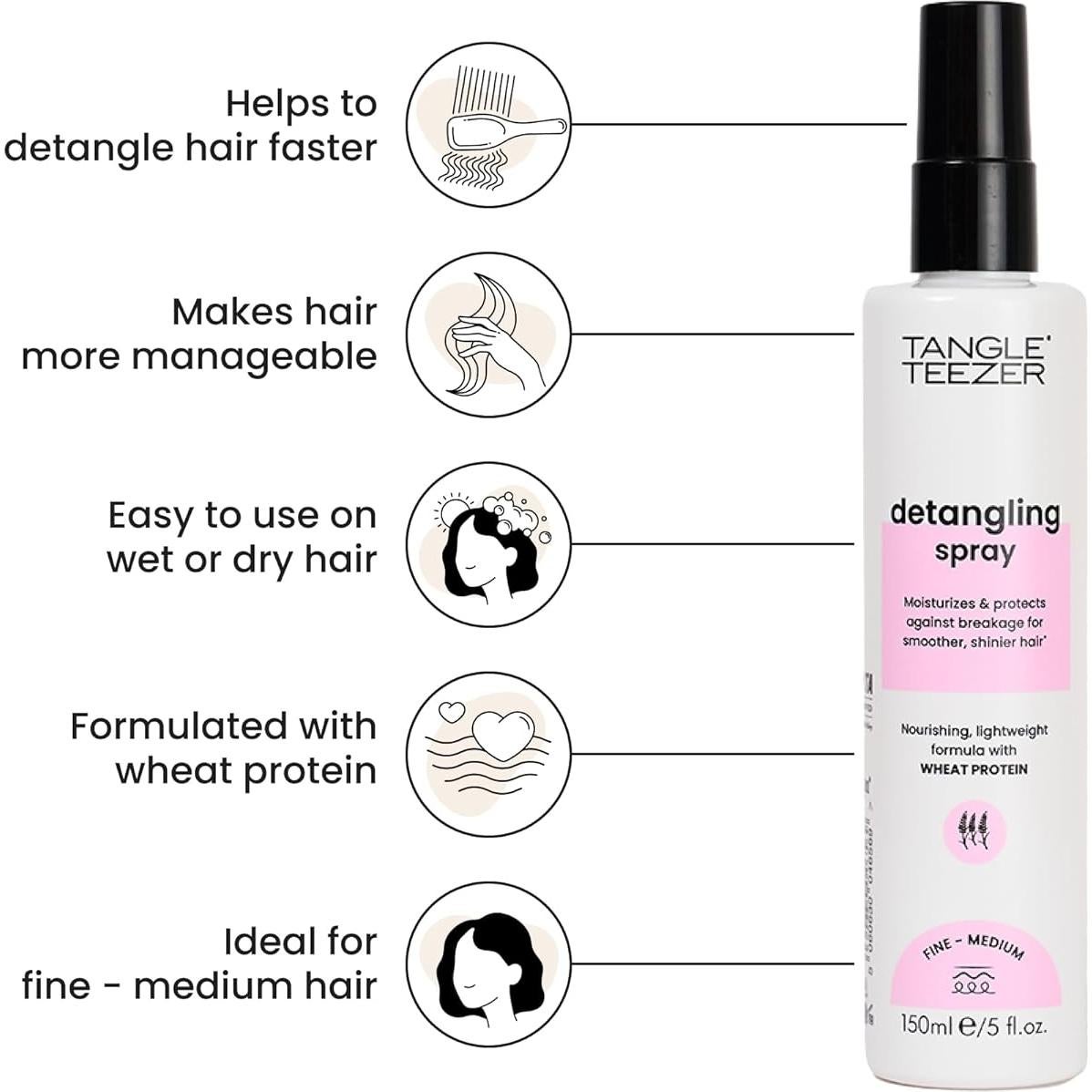 Spray Desenredante Tangle Teezer 170g - Hidrata y Fortalece