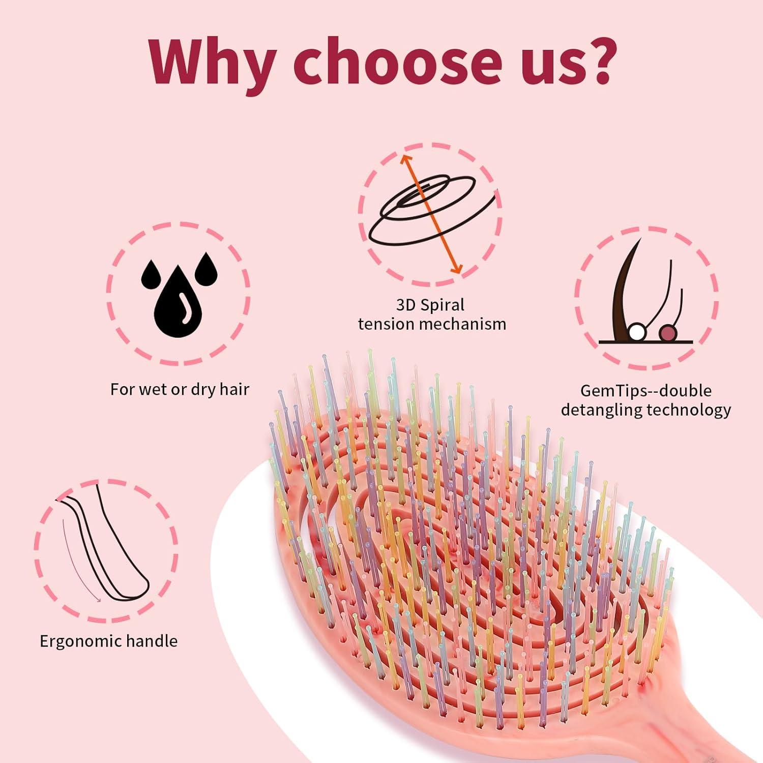 Cepillo Desenredante Ventilado BLUSHMARKS Rosa 23.3x7.7cm