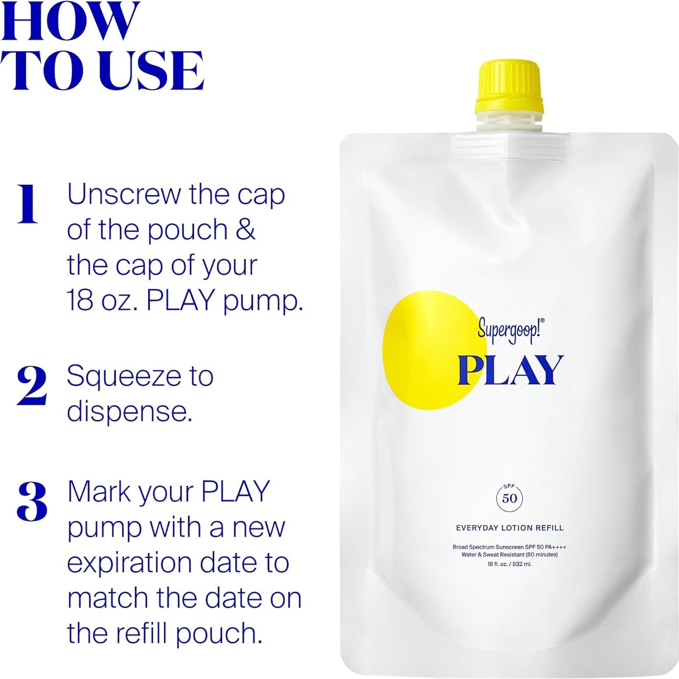 Protector Solar Supergoop! Loción Diaria PLAY SPF 50 - 532 ml