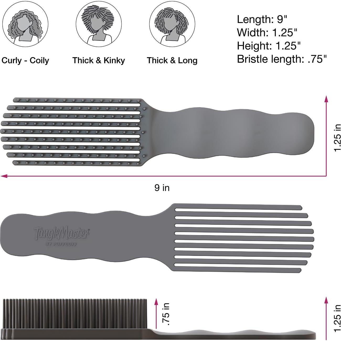 Cepillo Desenredante PuffCuff Tanglemaster para Cabello Rizado